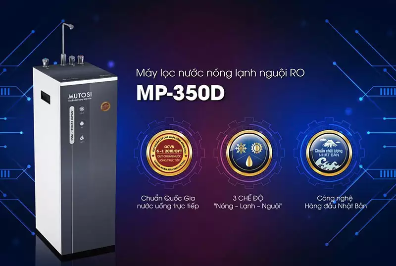 Máy lọc nước nóng lạnh nguội 8 lõi MP-350D-BK