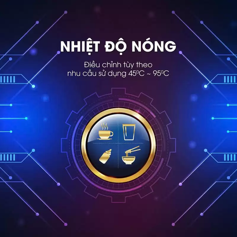 Máy lọc nước nóng lạnh nguội 8 lõi MP-350D-BK