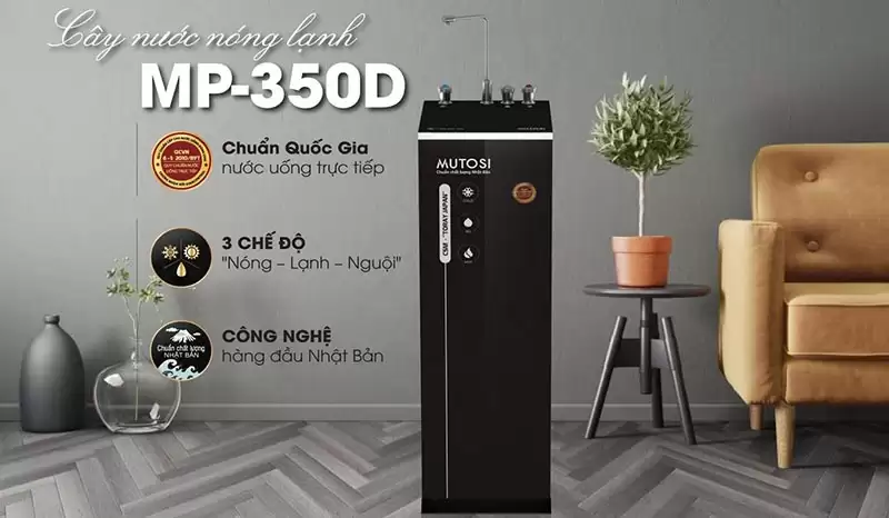 Máy lọc nước nóng lạnh nguội 8 lõi Mutosi Hydrogen MP-350D-BKQ