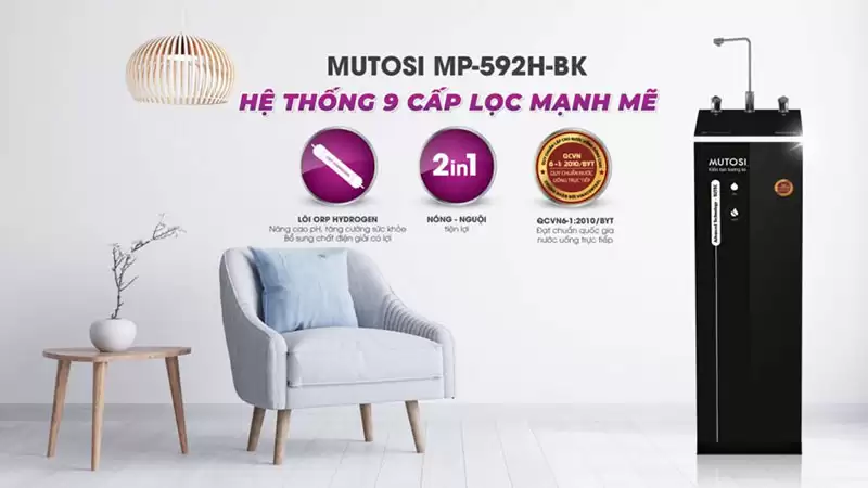 Máy lọc nước Nóng Nguội 9 lõi MP-592H-BK