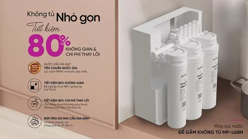 Máy lọc nước để gầm 6 cấp Mutosi MP-U68N