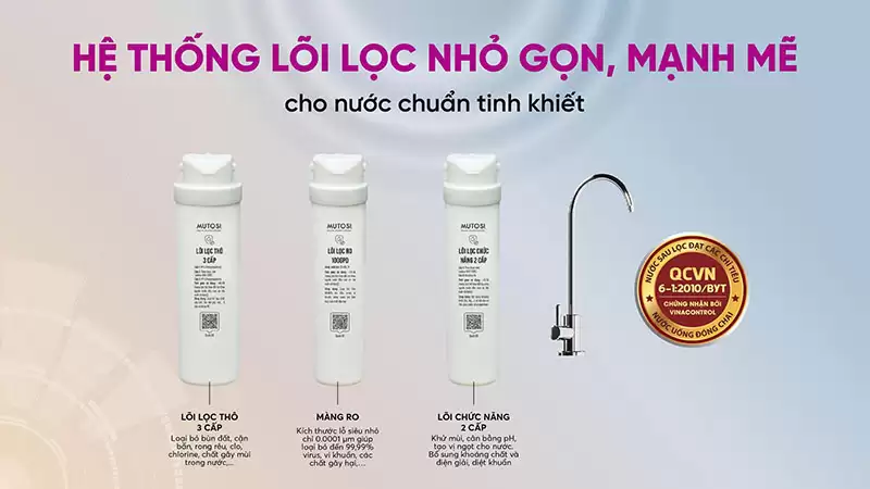 Máy lọc nước để gầm 6 cấp Mutosi MP-U68N