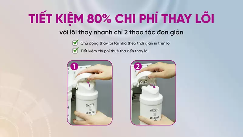 Máy lọc nước để gầm 6 cấp Mutosi MP-U68N