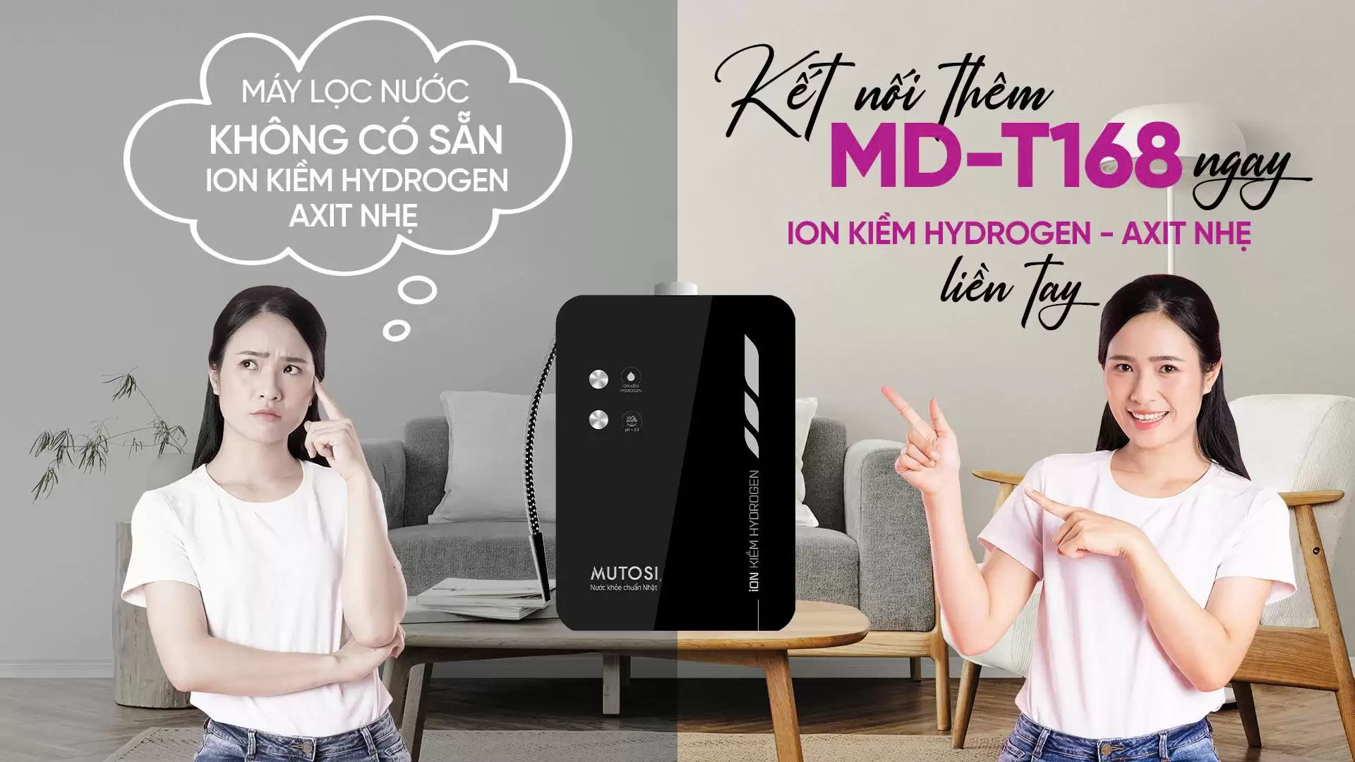 Máy điện giải ion kiềm hydrogen Mutosi MD-T168