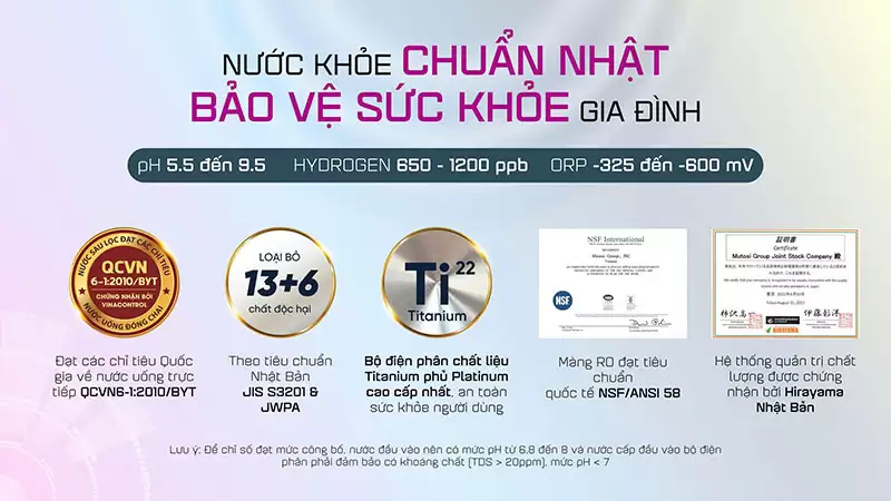 Máy Lọc Nước ĐIỆN GIẢI iON Kiềm Hydrogen Nóng Lạnh Nguội Mutosi MP-P68K