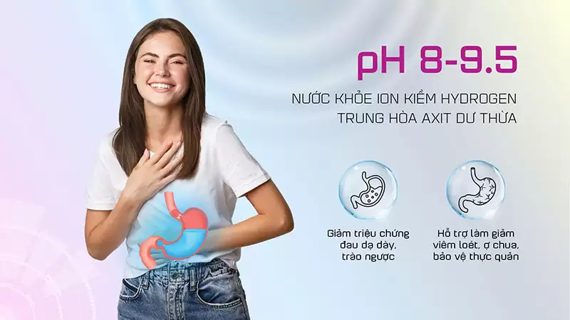 Máy Lọc Nước ĐIỆN GIẢI iON Kiềm Hydrogen Nóng Lạnh Nguội Mutosi MP-P68K