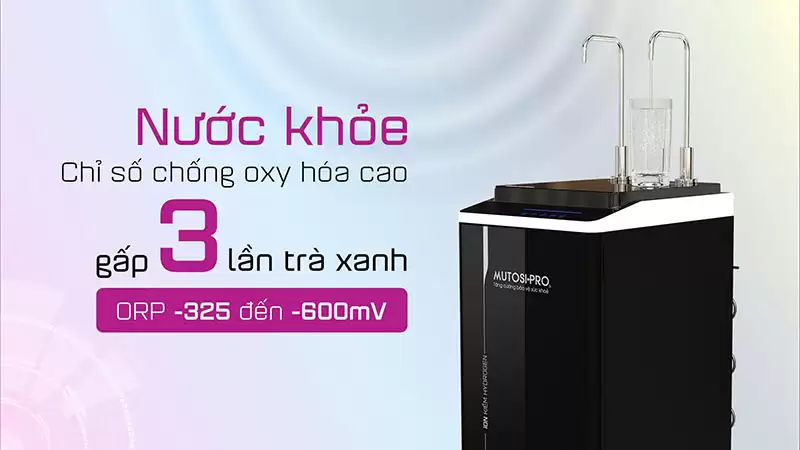 Máy lọc nước điện giải ion kiềm Hydrogen nóng nguội lạnh Mutosi MP-P89K