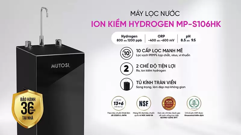 Máy Lọc Nước Ion Kiềm Hydrogen Mutosi MP-S106HK