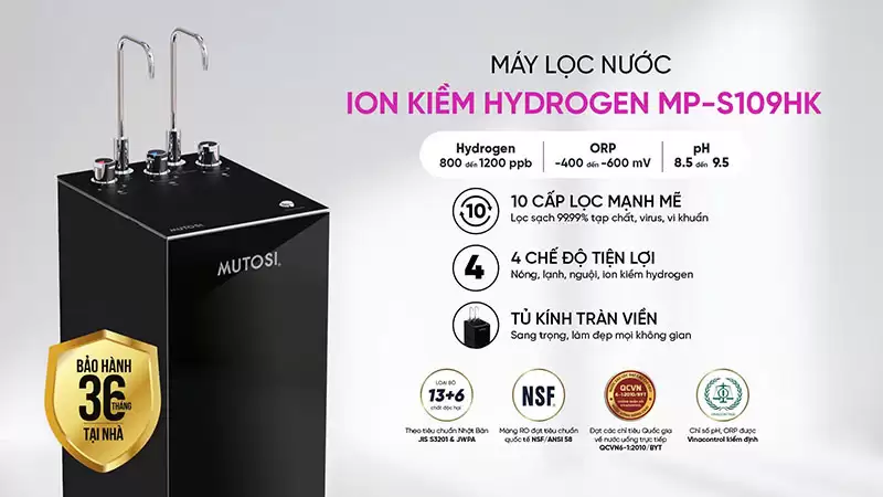 Máy Lọc Nước Ion Kiềm Hydrogen Mutosi MP-S109HK